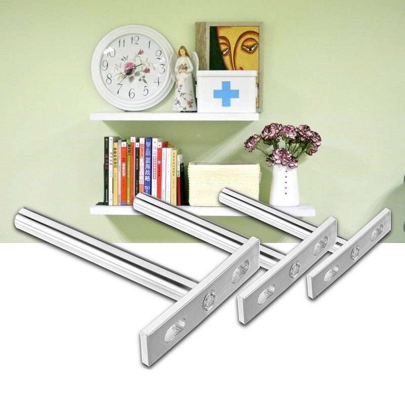 Metal Hidden Concealed Invisible Shelf Support - 5" Hardened - Low Profile Blind Mounts for wall Shelving Bracket