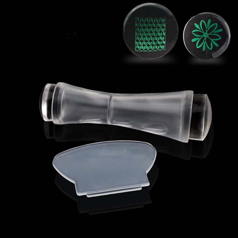 Dual-ended Silikon Nail art Stamper Mit Schaber 17 Stile Opt Gelee Stanzen Set Für Transfer Stempel Platten Bild nagel Werkzeuge: NO.9