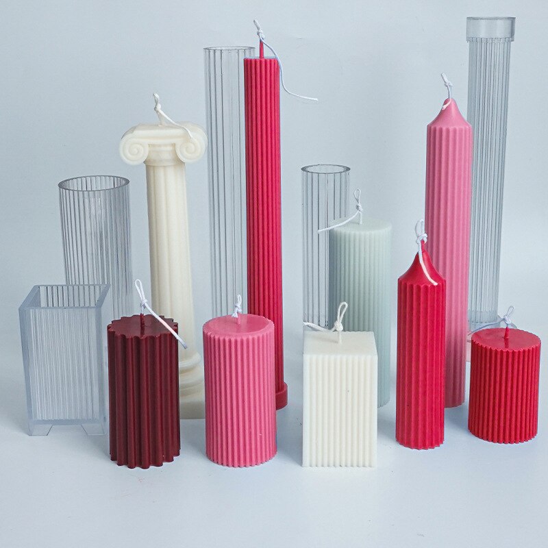 Lång stång rand ljus formar plast pelare gör det själv ljus gör kit stor cylinder ljus formar