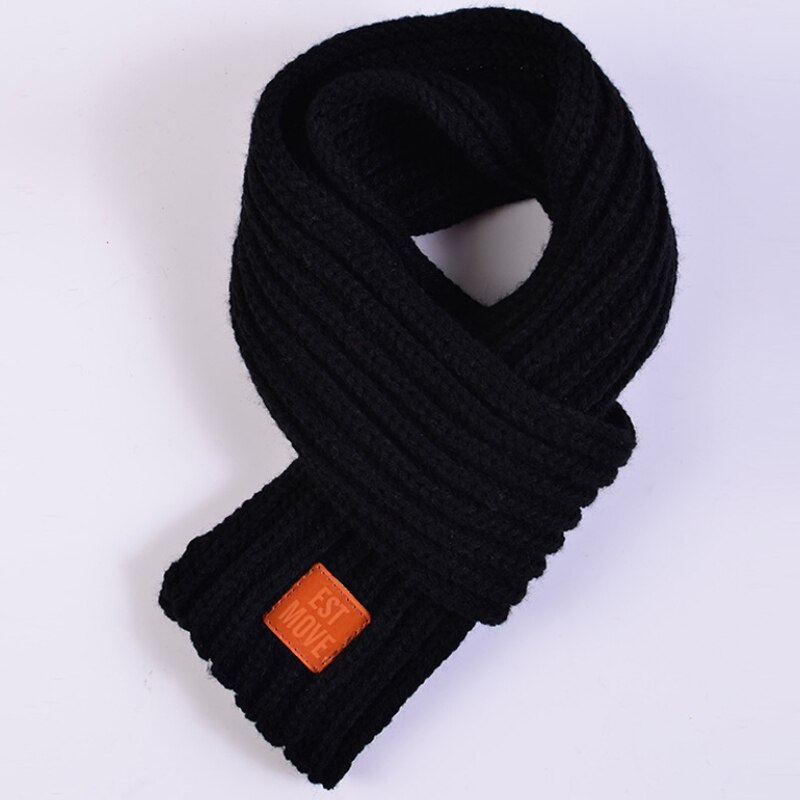 Populaire garçons filles tricoté écharpes belle automne hiver nouveaux enfants offre spéciale mignon bébé solide écharpe 1PC: Black