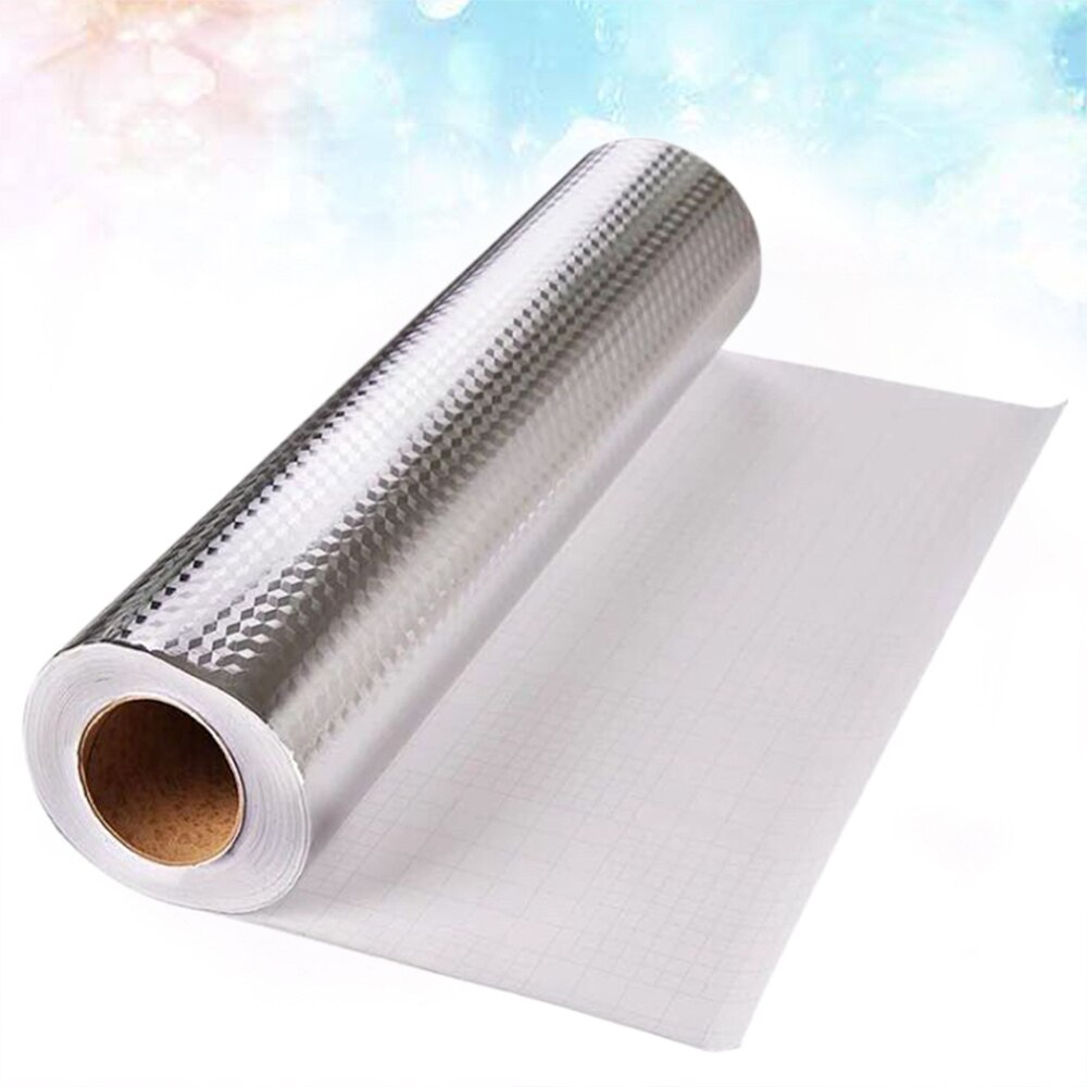 Self-adhesive Heat Resisting Waterproof Damp-proof Aluminum Foil Paper Grease-proof Oil-proof Leak-proof Wall Sticker Kitchen Su