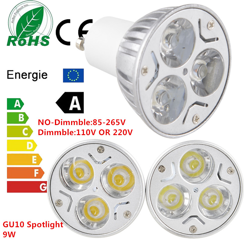 1 kpl himmennettävä led  gu10 9w epistar led 110v 220v lämmin valkoinen/ puhtaan valkoinen/viileä valkoinen/ spotlight lampun polttimo