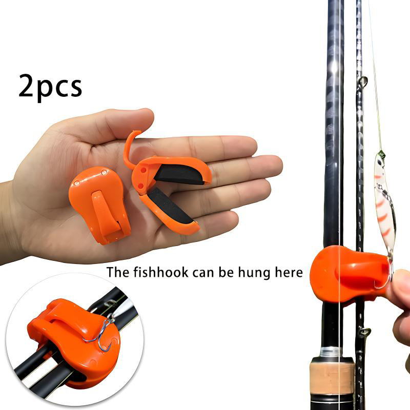 2 Stuks Quick-Attach Hengel Clip Tool-Gratis 1-Hand Houder Voor Zoetwater Hengels Magazijnstellingen veilige Grip Visgerei Organizer: Oranje
