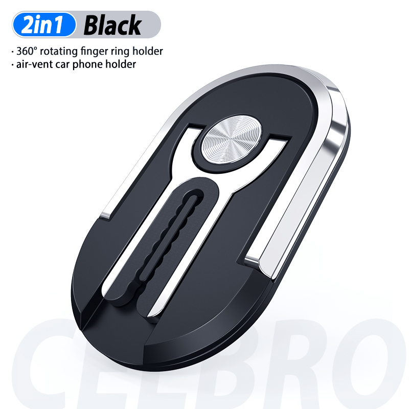 Mehrzweck Handy Halter 360 Grad Rotation Auto Air Vent Halterung Ständer Magnetische Finger Ring Telefon Halter Halterung Unterstützung: Black