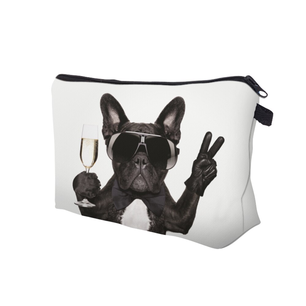 Deanfun Cosmetische Zakken 3D Gedrukt Pug Wit Polyester Necessaries voor Vrouwen Travelling Opslag Make 50905