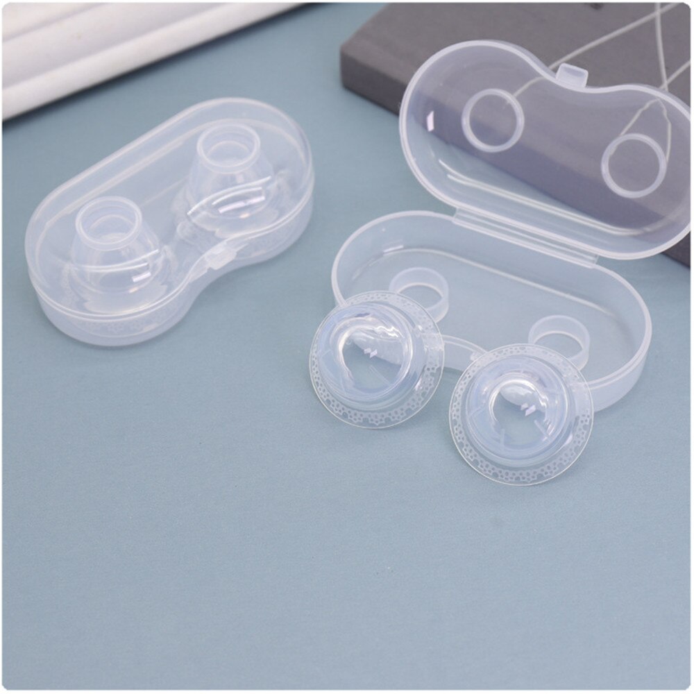 2Pcs Siliconen Tepel Correctie Borst Corrigeren Shell Verpleging Cup Tepel Schild Sucker Voor Borstvoeding Voor Verpleging Moeders