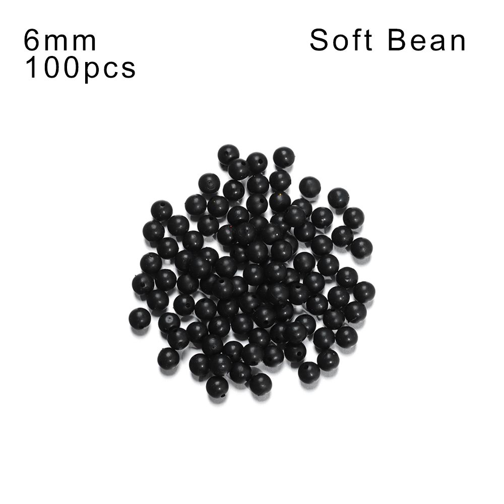 100PCS 3mm-12mm Plastic Black Round Fishing Floats Beads Spacer Stopper Soft Hard Beans Fishing Lures Bait Hook Rig Accessories: light yellow