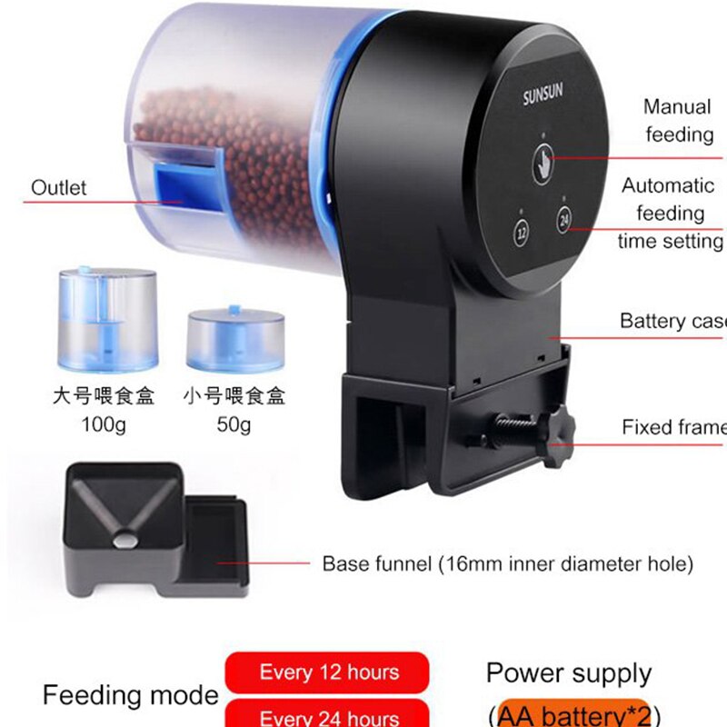 Akwarium podajnik automatyczny akwarium karmnik dla ryb podajnik czasowy podajnik automatyczny dozownik podróż pokarm dla ryb dwa regulowane cyfrowe