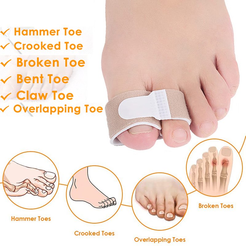 Pexmen 1/2/5/10Pcs Hammer Toe Straightener Toe Splints Cushions Bandages for Correcting Crooked & Overlapping Toes Protector: Clear