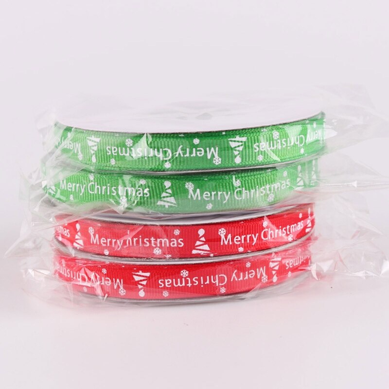 10 rollos de rollo de lazo grogrén verde para manualidades embalaje para , decoración navideña, 25 yardas