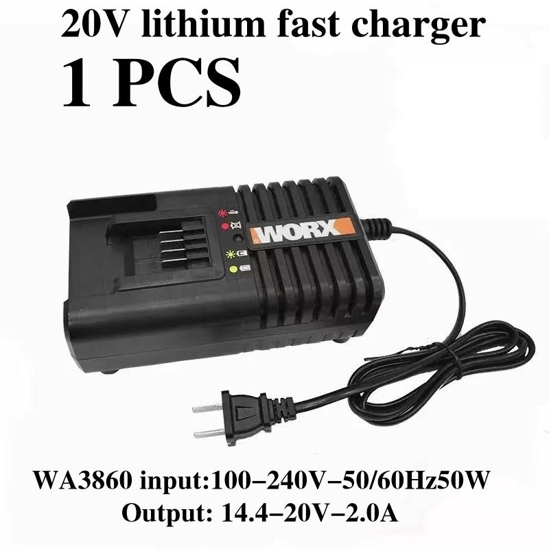 För worx 20 v 4.0/6.0/8.0/10.0ah litiumbatteri, laddningsbart,  wa3553 wa3551 wa3553.1 wa3570 för alla worx elektriska och trädgårdsverktyg: Rosa