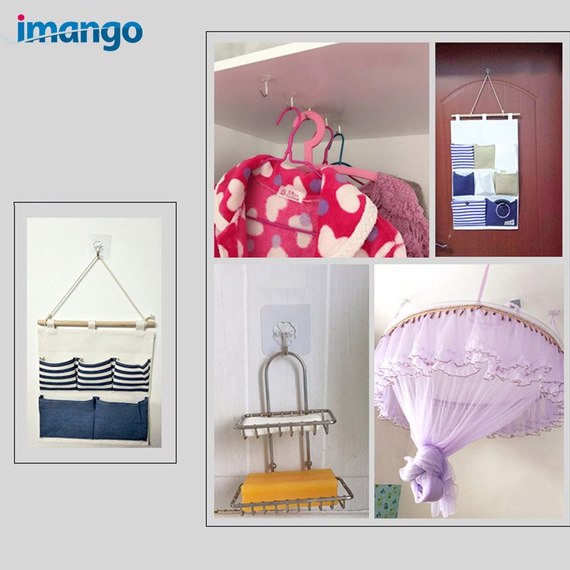 Set van 15 plakhaken, zuignap, glazen deurhaak, kledinghanger, hoedenhanger, badkamer, keukentas, transparante stalen haak