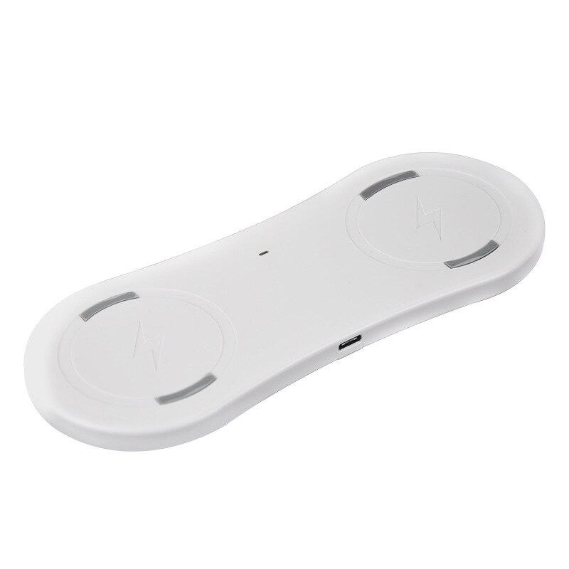 10W Qi Mobiele Telefoon Headset Houder Draadloze Oplader, 2 In 1 Draadloze Oplader, verstelbare Mobiele Telefoon Houder Oplader Draadloze: White