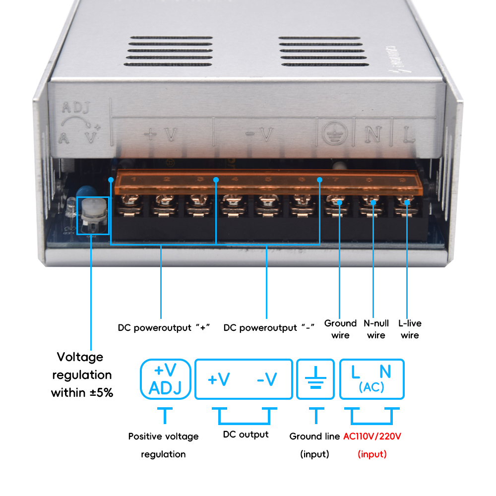 400W 500W 600W Schaltnetzteil Lichttransformator AC 110V 220V zu DC 5V 12V 24V 36V 48V Netzteil Quellenadapter für Le