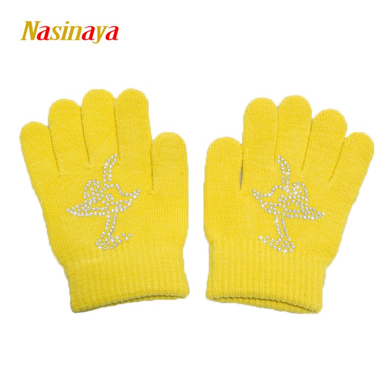 10 kolorów solidne magiczne rękawiczki na nadgarstki łyżwiarstwo figurowe trening na lodzie ciepłe polary bezpieczeństwo termiczne dziecko dorosły łyżwiarz kryształ górski