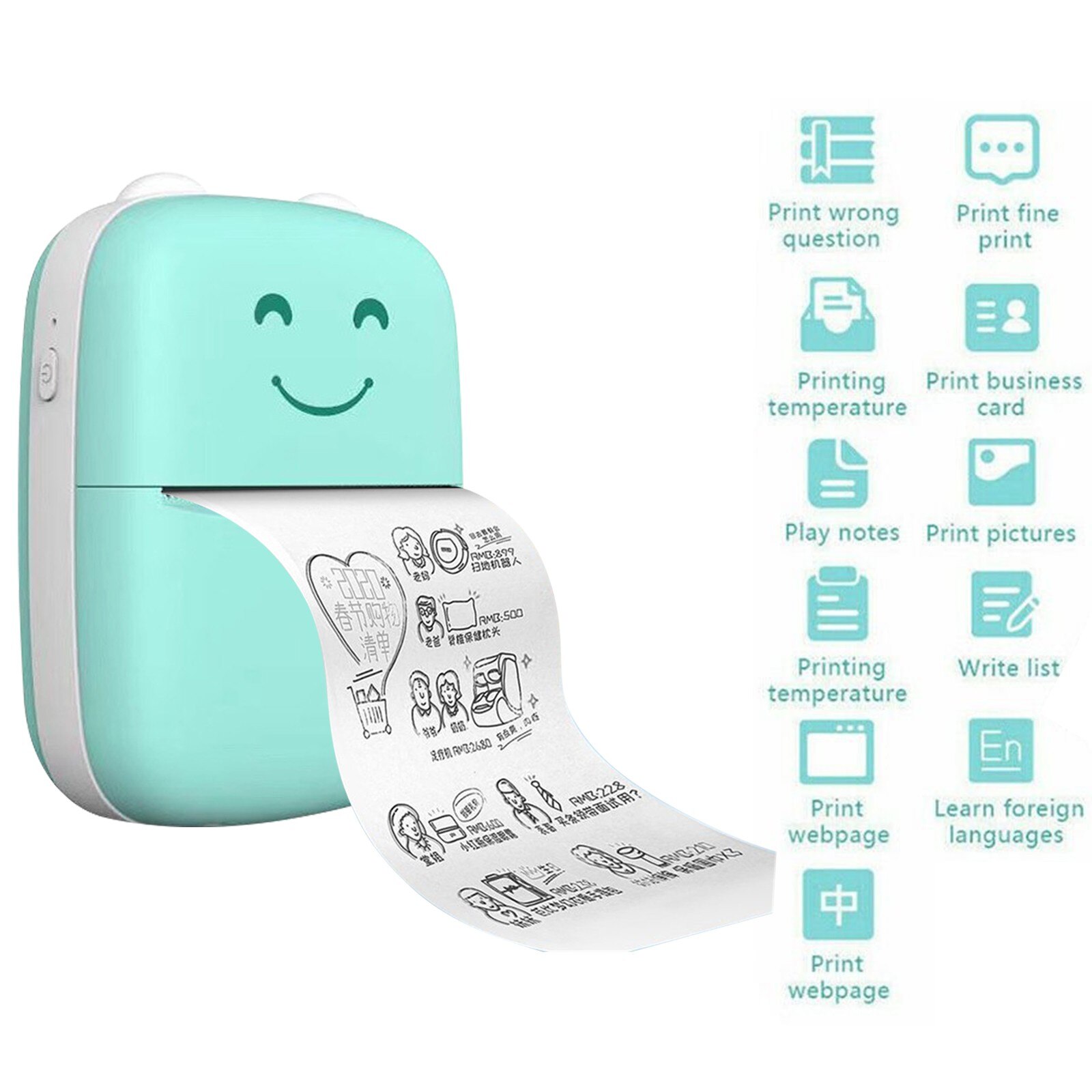 Przenośna termiczna drukarka fotograficzna Bluetooth Inkless mini kieszonkowa drukarka Foto okna IOS android miękkie etui ochrona telefonu komórkowego