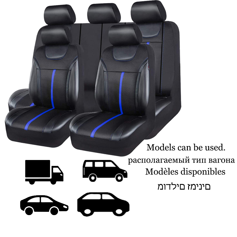 AUTO PLUS PU-Leder und Netzstoff, universelles Autositzbezug-Set, Autozubehör, Unisex, passend für die meisten Autos, SUVs, Van, LKWs, Sitzkissen