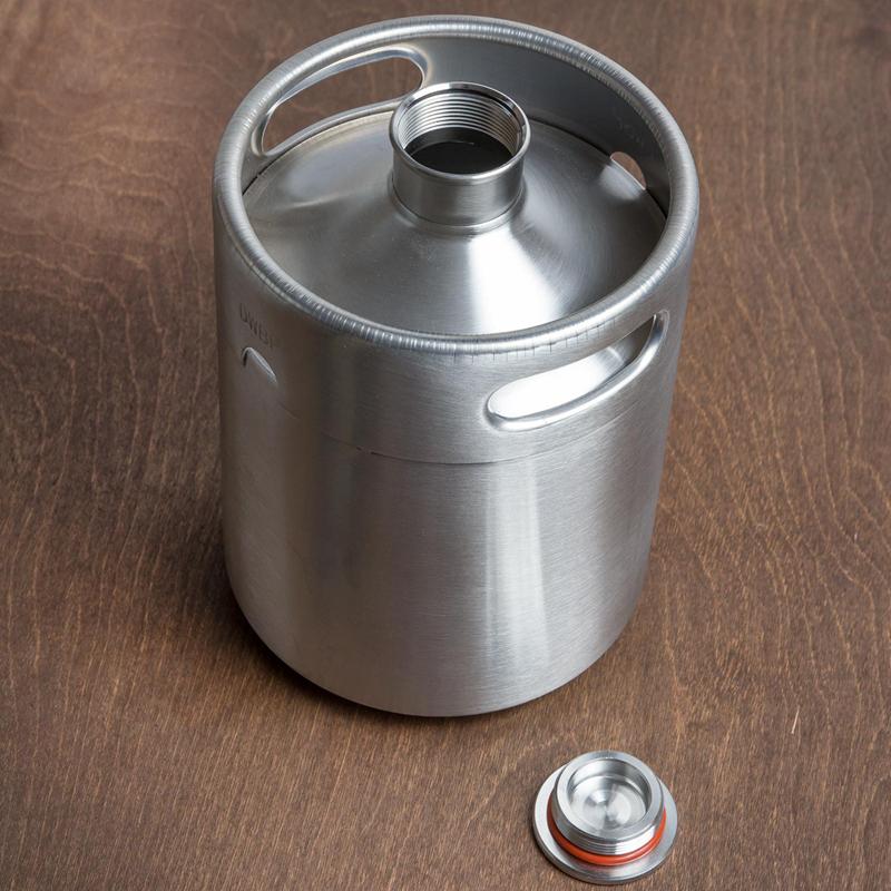 304 Stainless Steel 2L 64oz Mini Beer Bottle Barrels Keg Screw Cap Homebrew Wine Barware