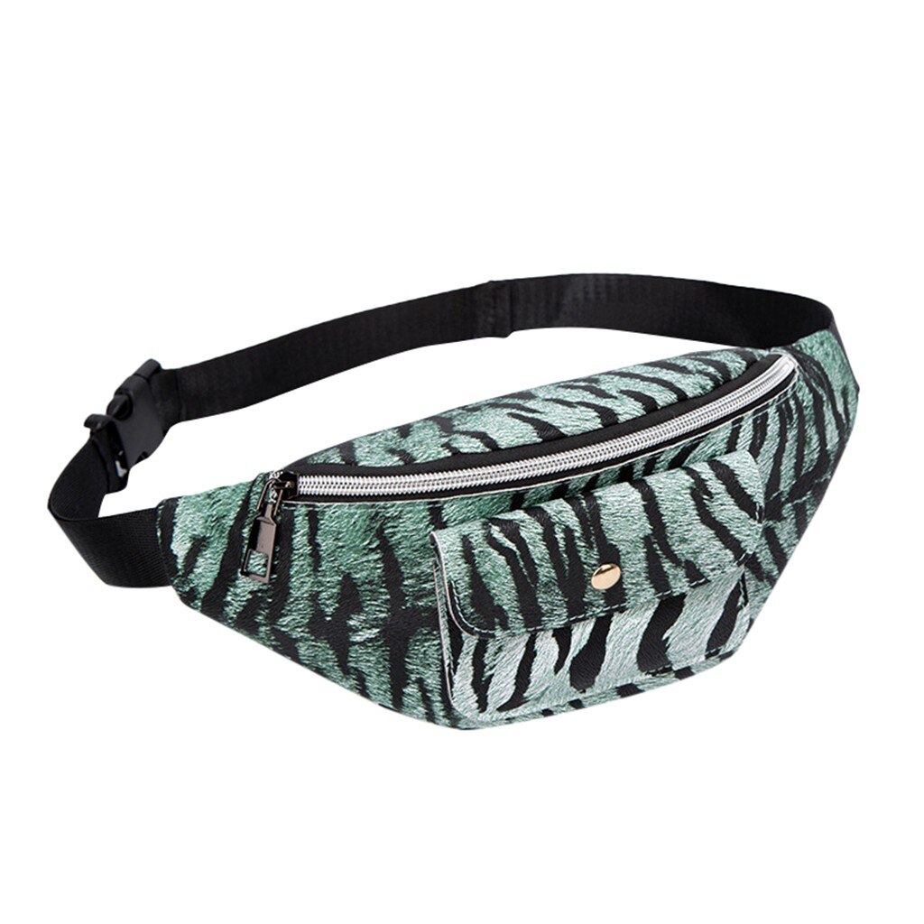 Mode Vrouwen Pu Taille Zakken Luipaard Print Fanny Pack Reizen Riem Portemonnee Schoudertassen Tote Taille Bag Sac Banaan Femme bolsa: green