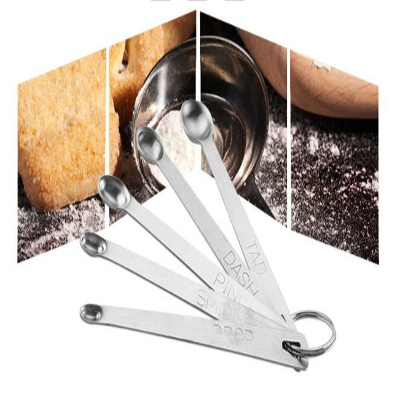 5 teile/satz Edelstahl Messlöffel Backen Utensilien einstellen Löffel Tasse Küche Messbecher Und Löffel Backen Utensilien
