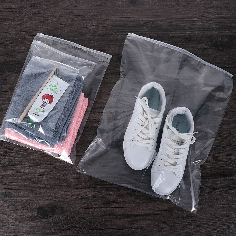 5PCS Clear Portable Transparent Plastic Package Cloth Travel Storage Pouch Watertight Bag Zipper Lock Self Seal Watertight