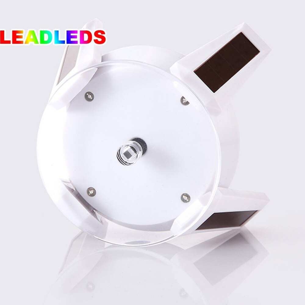 4 pieces white Battery and Solar display stand Double powered Solar turntable display