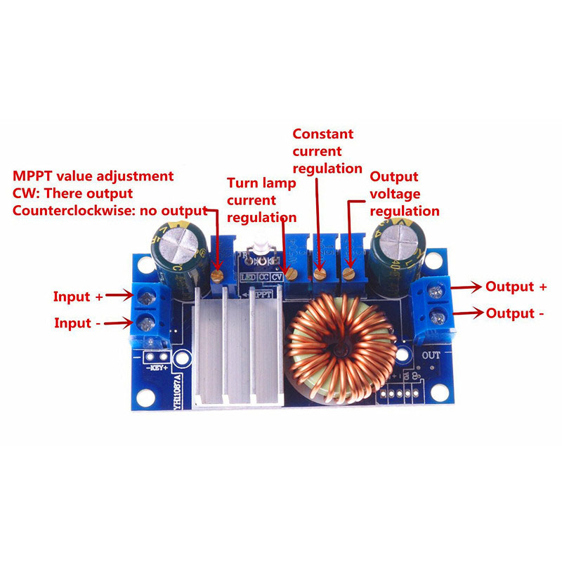 Dc -dc 5a buck konstant spænding konstant strøm mppt solpanel controller 6-36v to 1.25-32v trin ned opladningsmodul