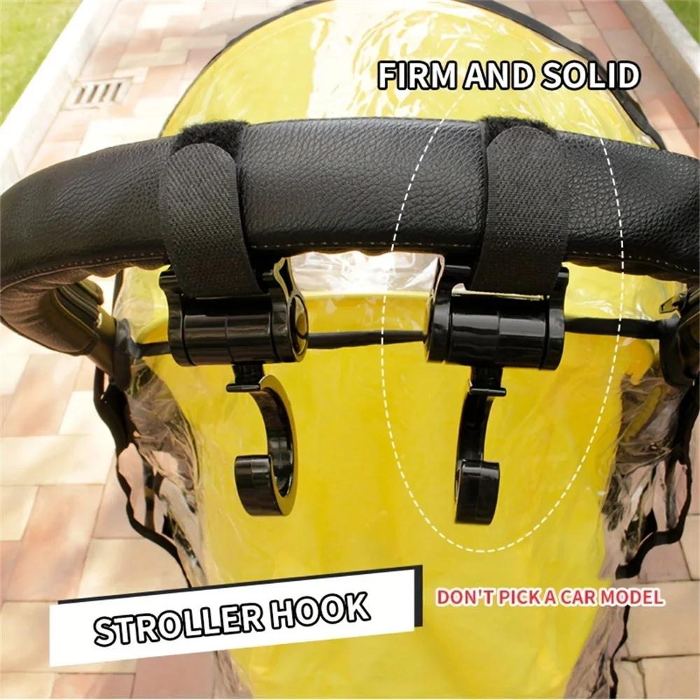 2PCS Gancio per carrozzina Accessori per passeggino Shopping Prop Ganci rotanti a 360 gradi Ganci per passeggino per uscire