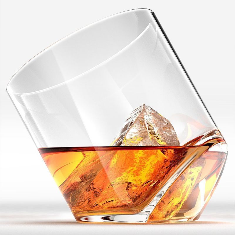 Krystal rocking whiskyglas - premium blyfri krystalglas skotland drikkeglas vinglas kop fest drikke
