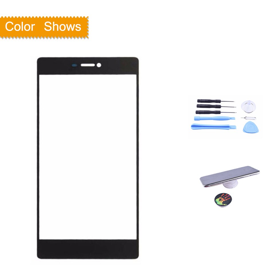 5,2 "para Huawei P8 GRA-UL00 GRA-L09 pantalla táctil Sensor de Panel táctil digitalizador cristal frontal exterior de lentes de LCD P8 de reemplazo: black with gift
