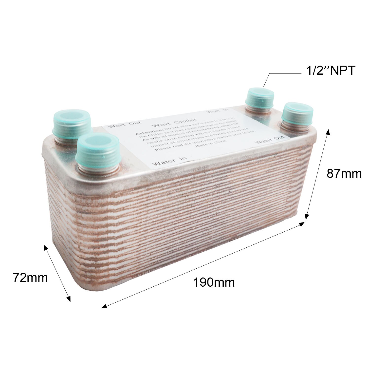 Homebrew Wort Chiller 11/20/30/40 Plates Heat Exchanger beer brewing 304 Stainless Steel High Efficient: 30plates 1-2NPT