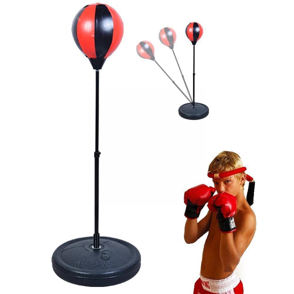 Children Training Boxing Ball Heavy Stand Punching Target Punch Bag Response Boxing Adjustable Height Durable 70-105cm Spee U0g7