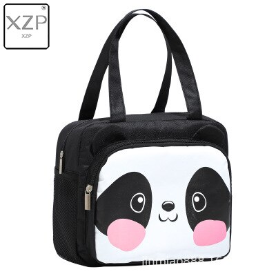 Xzp Draagbare Geïsoleerde Thermische Voedsel Picknick Lunch Tas Doos Tote Cartoon Tote Voedsel Verse Koeler Tassen Pouch Voor Vrouwen Meisje kids: Black