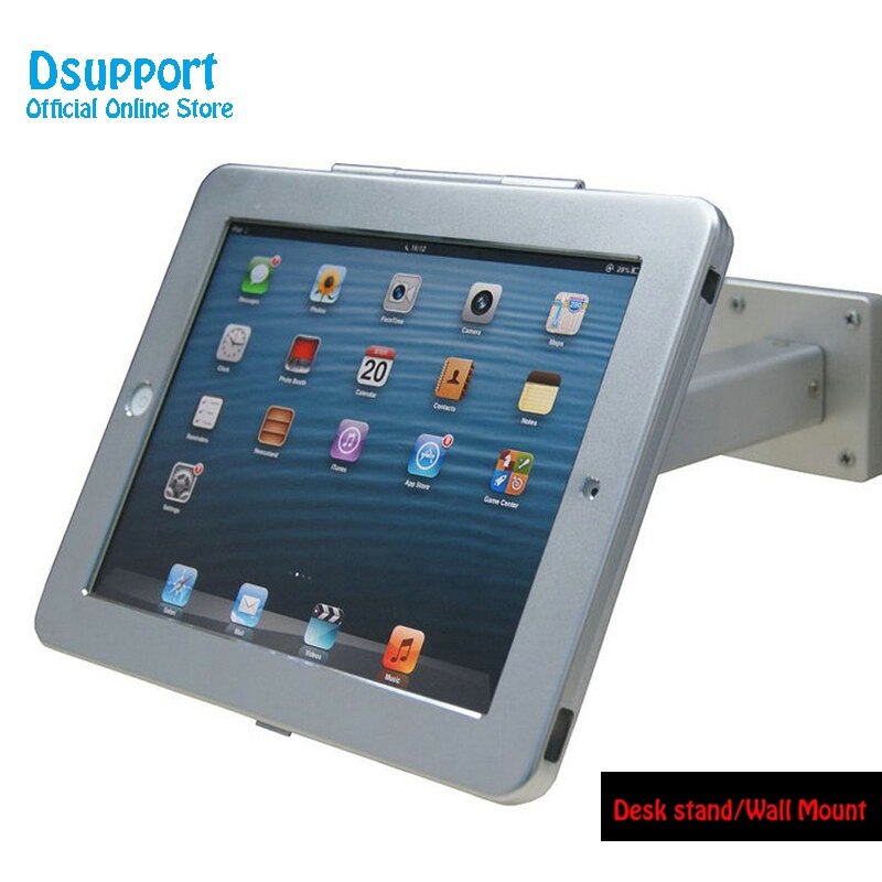 For ipad 2/3/4/air/pro 9.7&quot; desk mounting countertop locking mount anti-theft bracket display with lock metal frame holder
