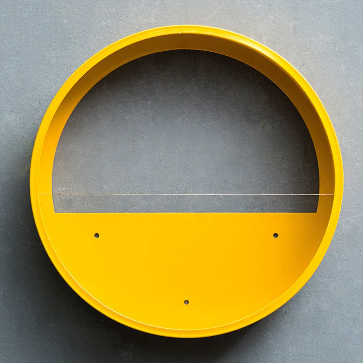 Vase mural rond en fer moderne | Décor mural suspendu pour maison salon Restaurant Pot de fleurs plantes succulentes Vases en verre d'art: Jaune / 30CM