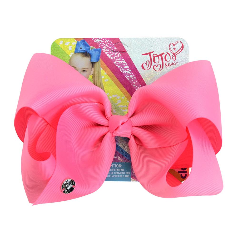 8 tommer store jojo-sløyfer jojo siwa-båndsløyfer med klips for barn jenter boutique solide hårspenner hårtilbehør: 678- j -13