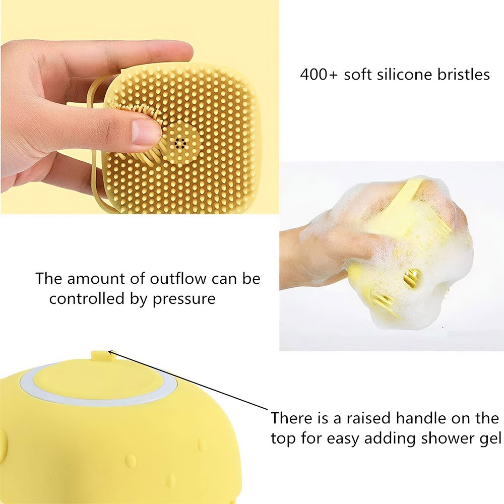 Multifunctionele Zachte Siliconen Pet Geel Bad Borstel Handschoen Huid Massage Scrubber Wassen Kam Douche Duurzaam Borstel Bad Voor Pet