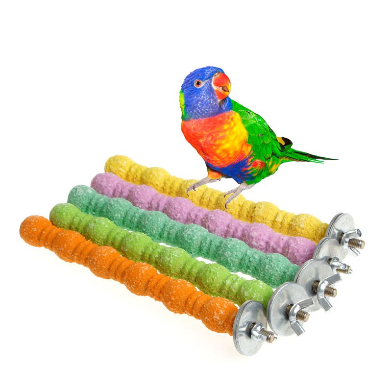 Store fugle legetøj tygge papegøje slibning farvet emery stand bur cockatiel parakit