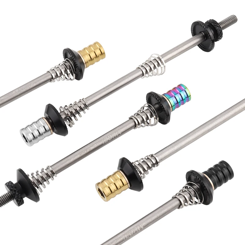 MUQZI Titanium Quick Release Skewers 74mm 85mm 100mm 130-135mm MTB Road Bicycle Quick Release Titanium Alloy Axle QR Skewer