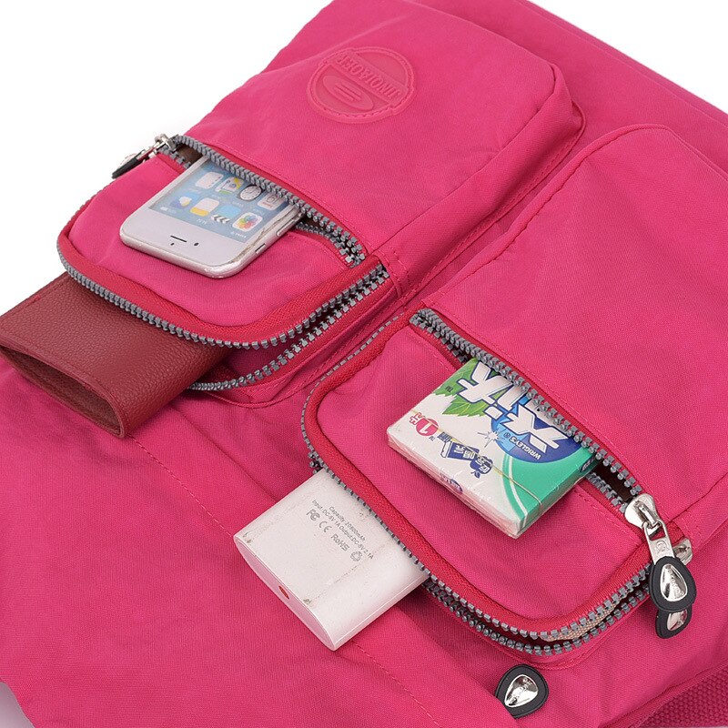 Jinqiaoer Kleur Vrouwelijke Tas Waterdichte Nylon Tas Vrolijk Grote Capaciteit Rugzak Beknopte Sfeer Rugzakken Boodschappentas