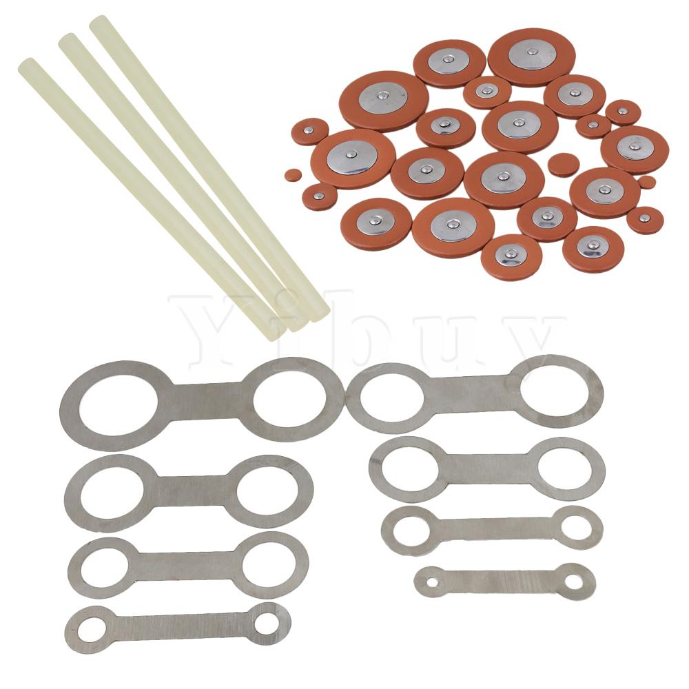Yibuy Tenor Saxophone Repair Kit Glue Sticks + Sax Pads + Pad Repair Tools