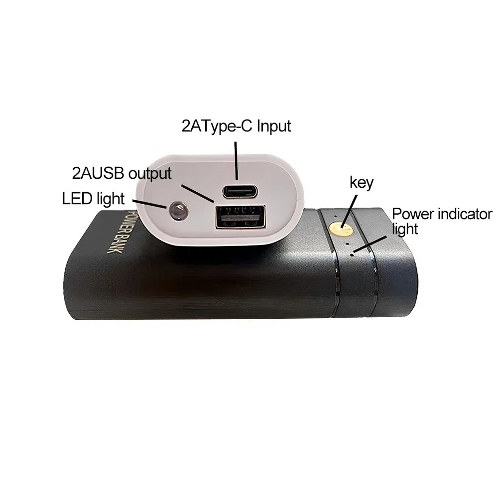 2X 18650 type-c USB batterie externe chargeur de batterie boîtier de batterie à monter soi-même pour téléphone charge électronique piles non incluses 5V 2A