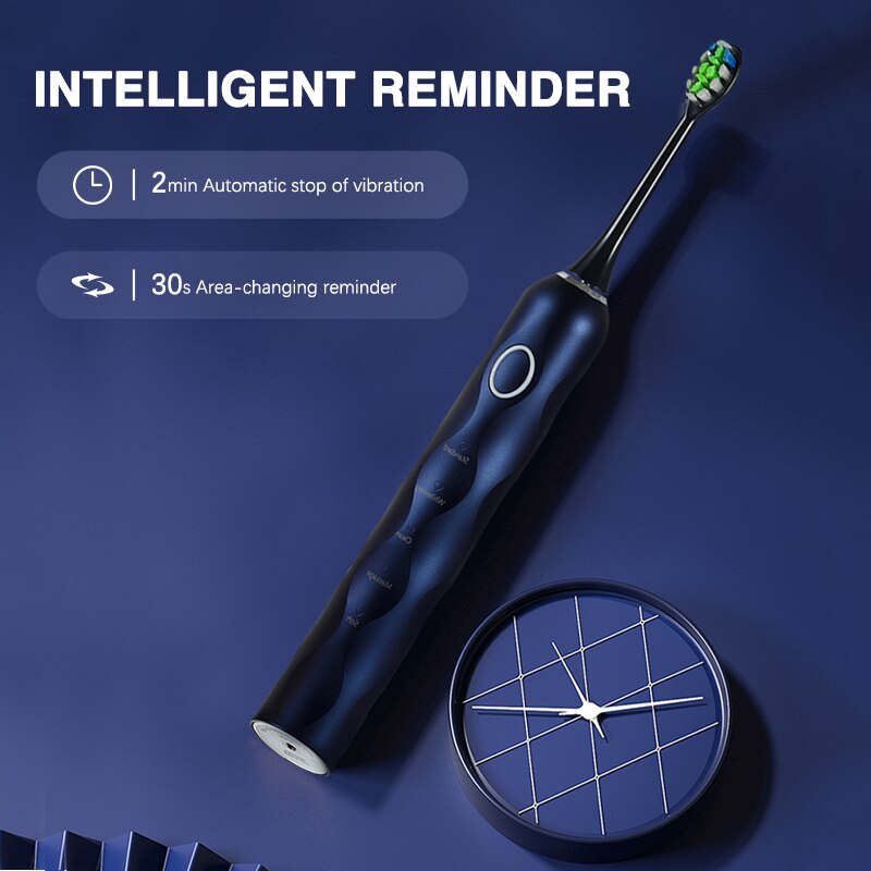 Boyakang Ultrasonic Vibration Electric Toothbrush 5 Modes Smart Timing IPX8 Waterproof Dupont Bristles USB Charging BYK27