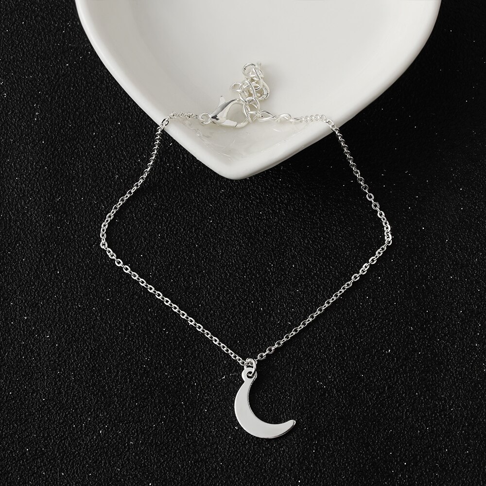 4 pièces/ensemble Vintage argent couleur lune pendentif cheville ensemble pour femmes réglable charme multicouche pied chaînes cheville Tobillera