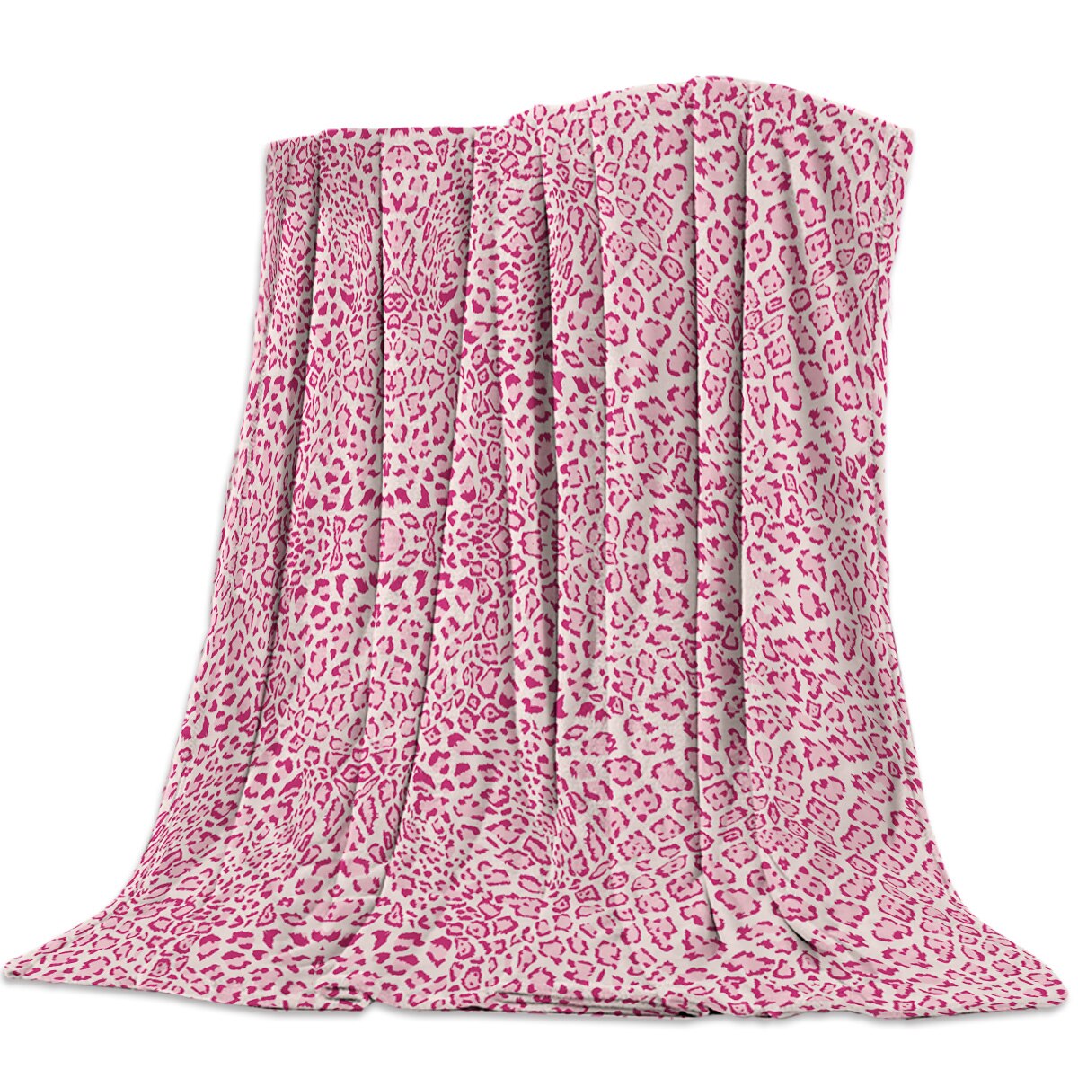 Roze Luipaard Patroon Flanel Fleece Bed Deken Sprei Sprei Bed Cover Soft Lichtgewicht Warme Gezellige Dekens: 120x100cm