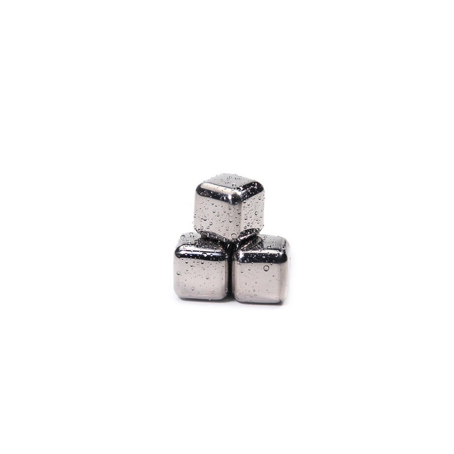 Cubitos de hielo de acero inoxidable, piedras de enfriamiento reutilizables para vino de whisky, mantenga su bebida fría más tiempo, paso de prueba SGS: 3 Pack