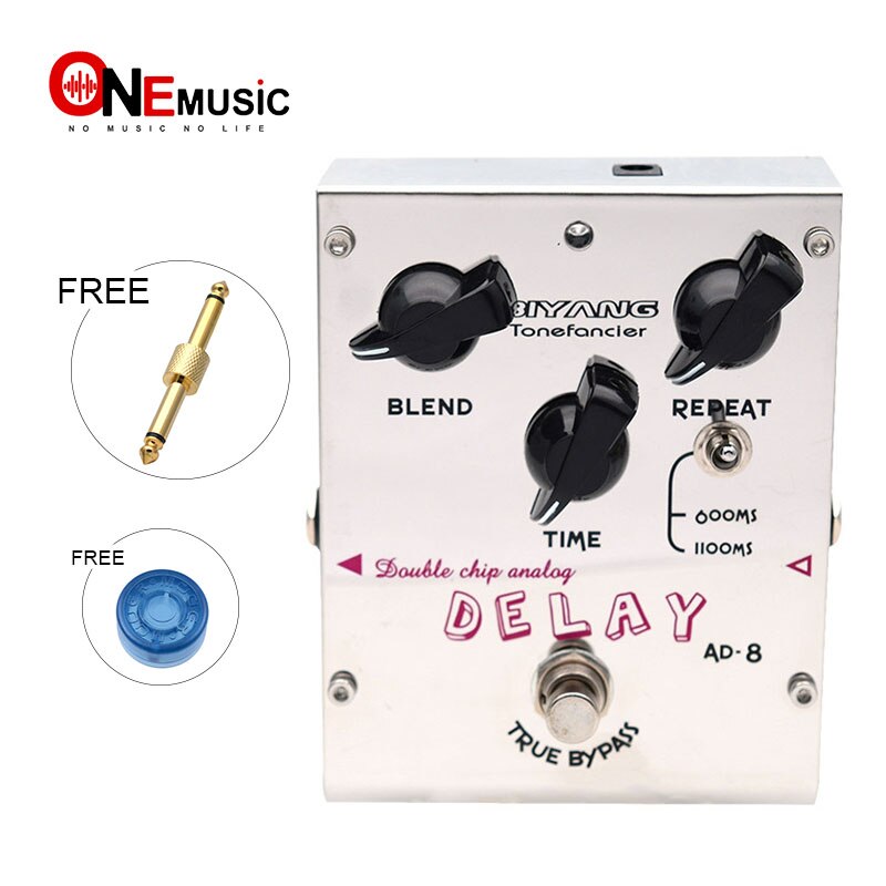 Biyang ToneFancier Series Double Chip Analog Delay Effect Guitar Pedal AD-8 True Bypas with gold pedal Connector