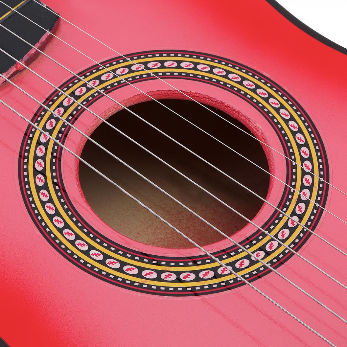 IRIN-Mini Guitarra acústica portátil para niños, instrumento musical de tilo de 23 pulgadas, 12 trastes, 6 cuerdas, con púa y cuerdas