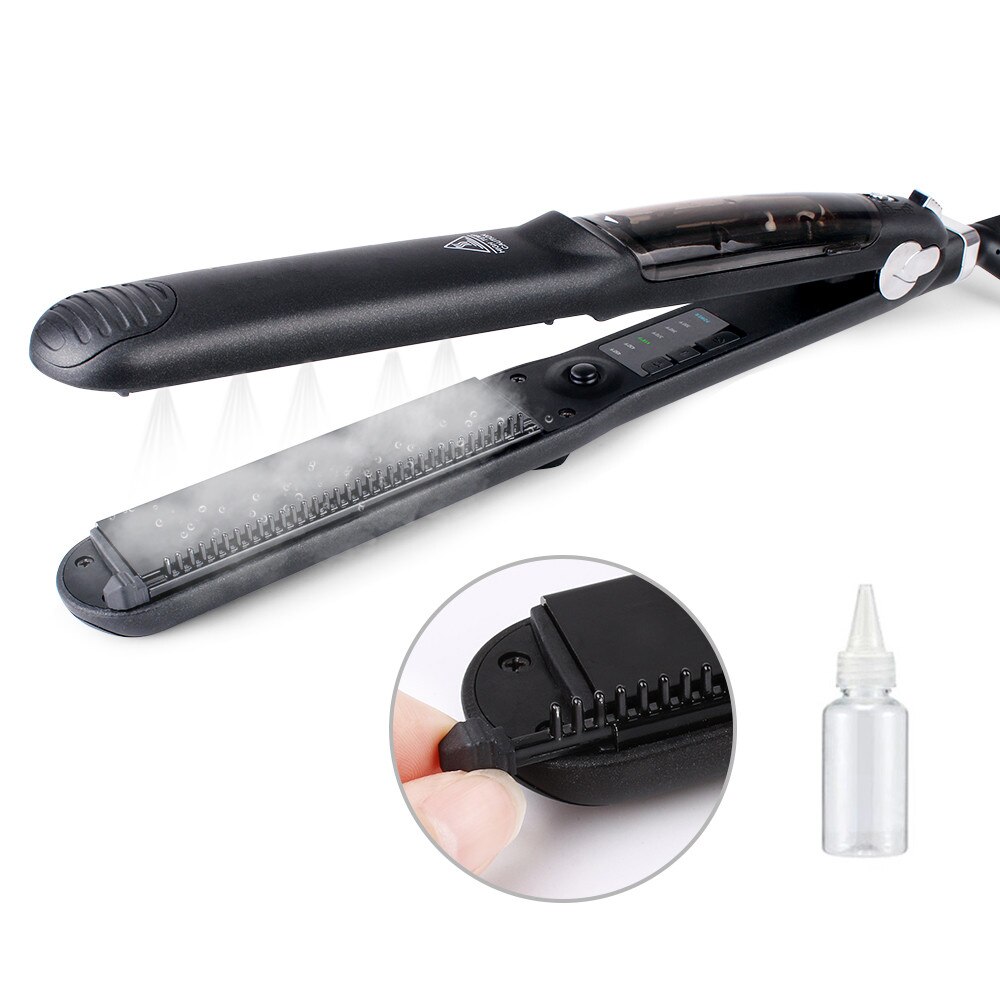 Electric Hair Steamer Straightener Hair Ceramic Flat Iron Hairstyler Nano Water Steam Hair Straighter Wand Salon