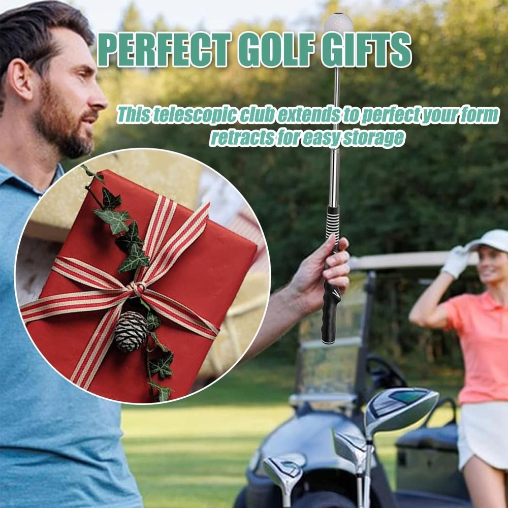 Retractable Golf Swing Training Aid With Click Feedback Strength&Tempo Training Golf Grip Trainer Portable Golf Alignment Sticks